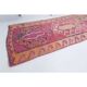 1970s Turkish Hand-Knotted Wool Cotton Pink Runner 87x294