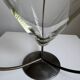 Vintage Modernist Large Clear Glass Vase/Decorative Piece With Metal