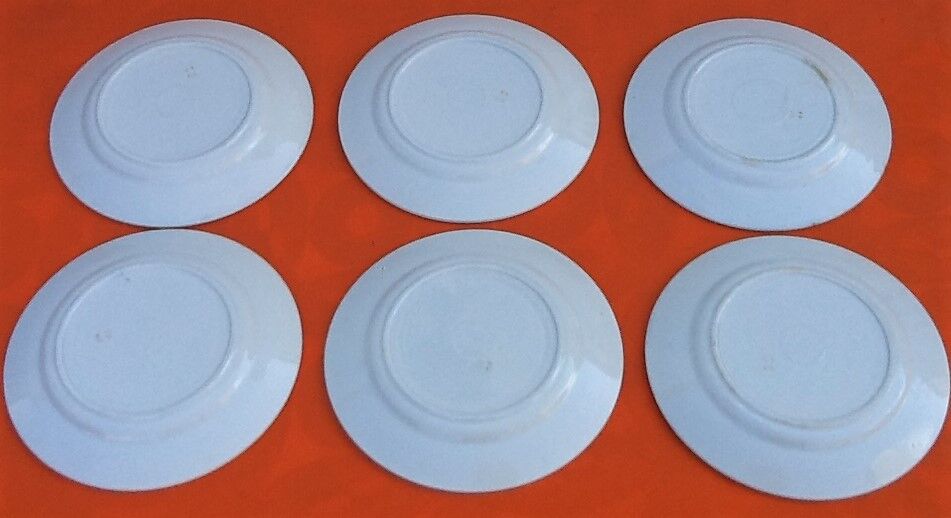 Suite de 6 assiettes plates Art Déco des années 30-40  F.B (Badonviller Fenal Frères)