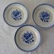 3 EVIAN flat plates old earthenware 482112 Luneville pink blue