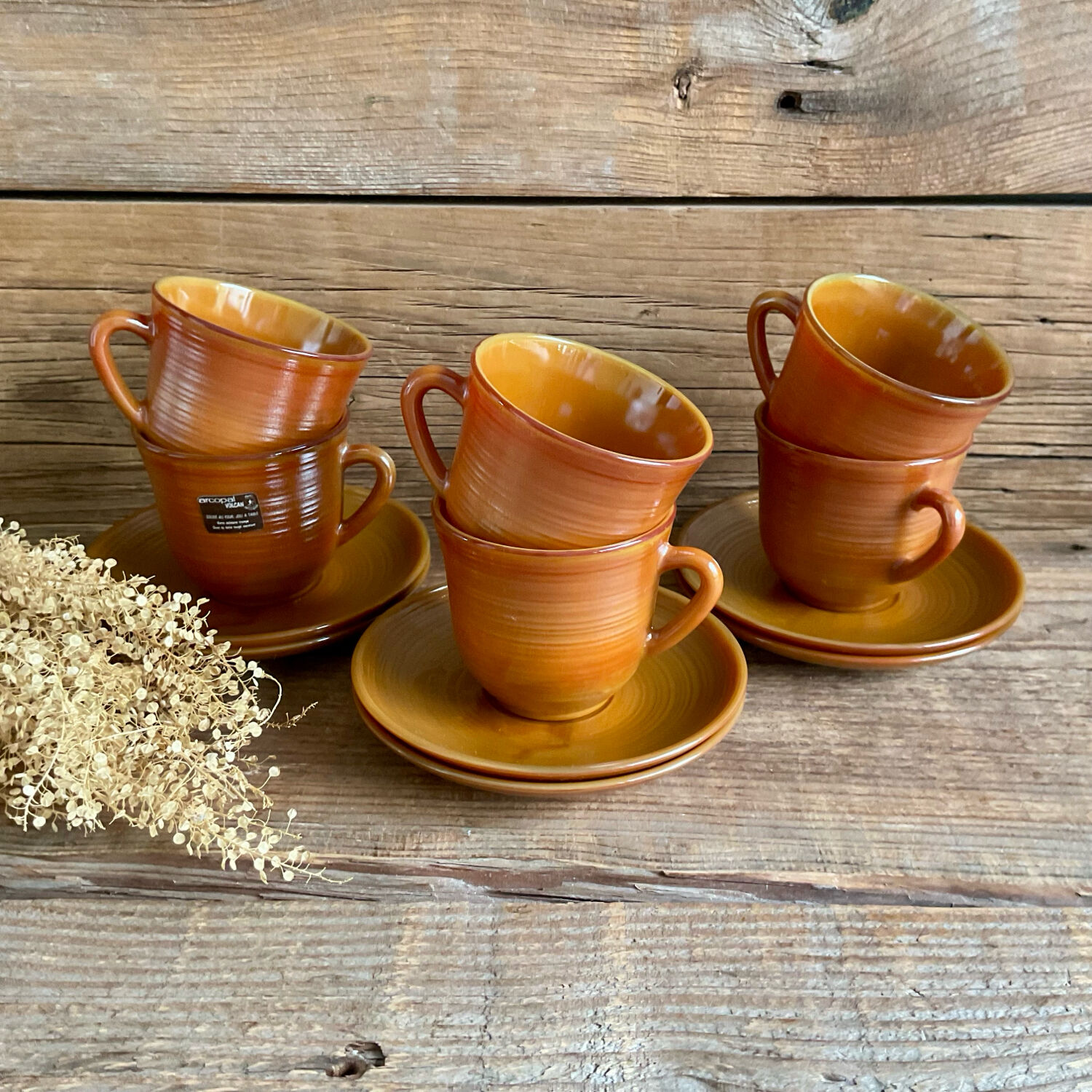 6 vintage "volcan" cups