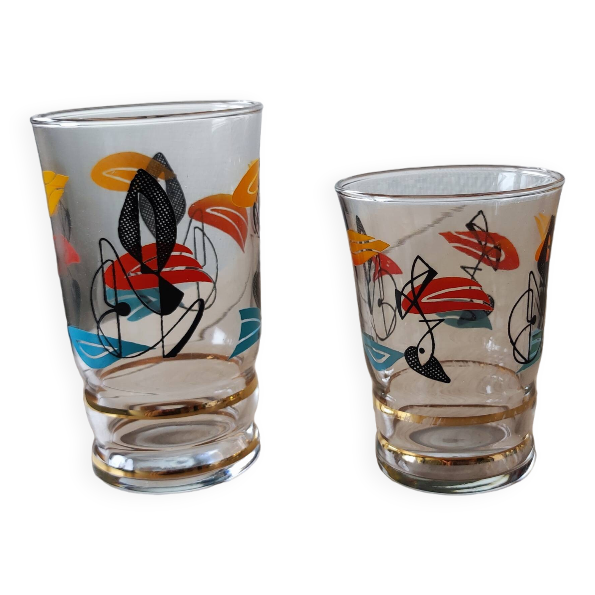 Set of 9 vintage Miro glasses