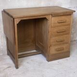 Vintage 1950s children's desk made of solid wood.