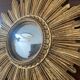 Antique Witch's Eye Sun Mirror in Gilded Wood