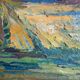 Vintage Modernists Oil Painting Autumn Landscape by Aksel 1960s