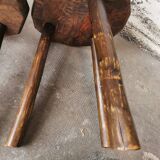 Pair of brutalist wooden stools