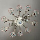 Venetian chandelier rezzonico in multicolored murano glass, 10 arms of light