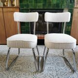 Paire de chaises traîneau vintages rénovées