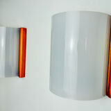 Pair of Mediterranean wall lamps, pine and methacrylate, 1980, Spain