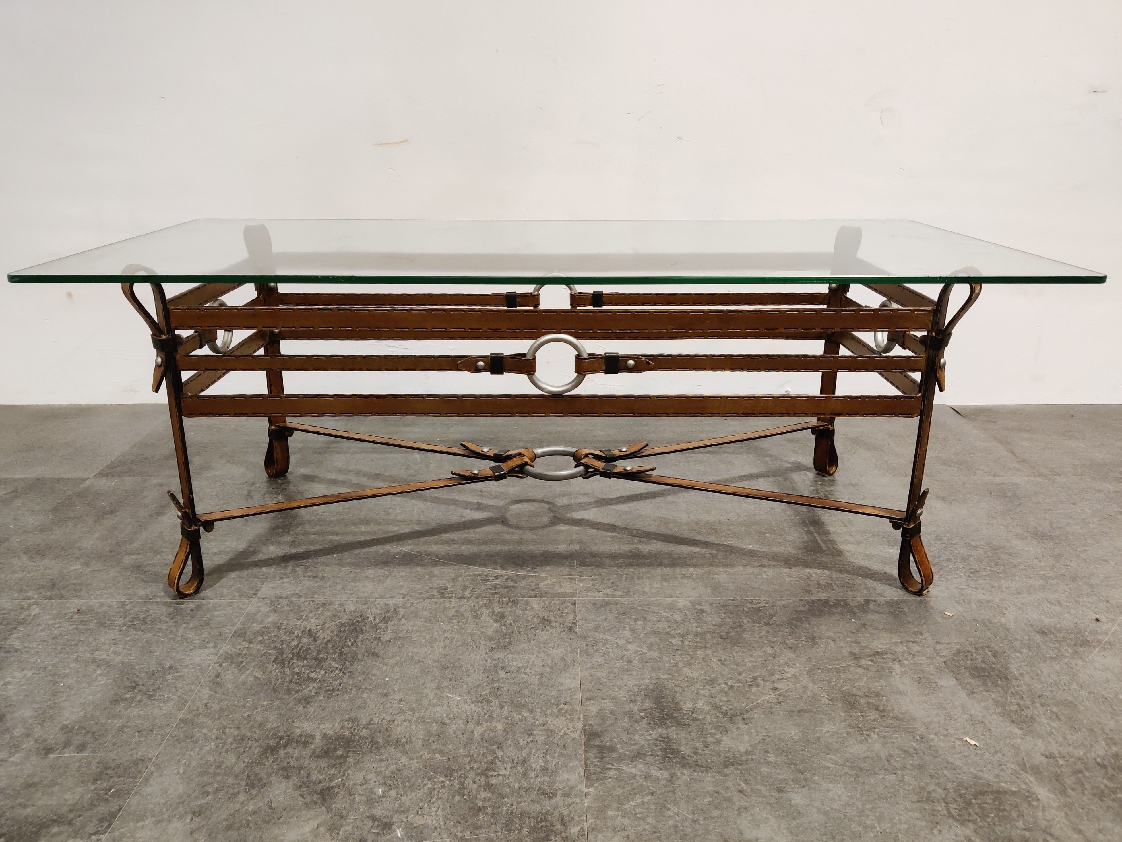 Mid century faux leather coffee table, 1960s