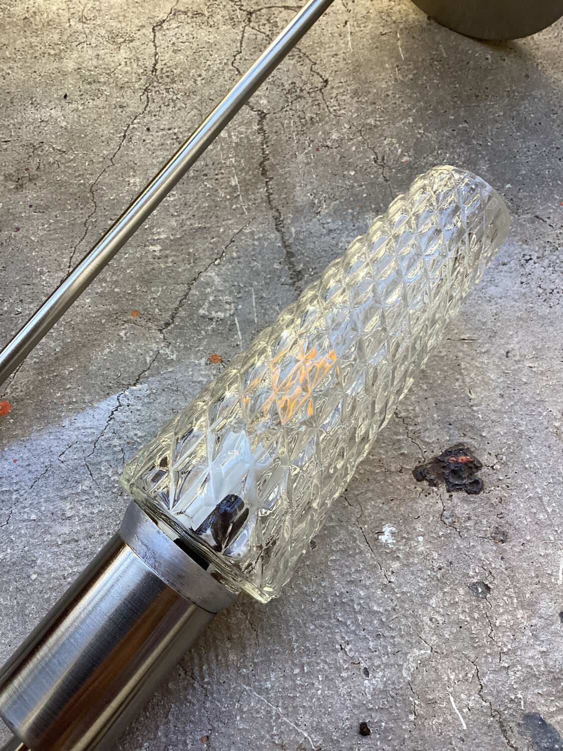 Metal table lamp and vintage glass tulip