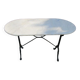 Antique marble bistro table and cast iron foot