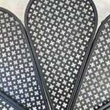 Vintage 1950s fireplace screen, fan shape.