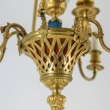 Louis XVI style chandelier in gilded bronze. Circa 1900.