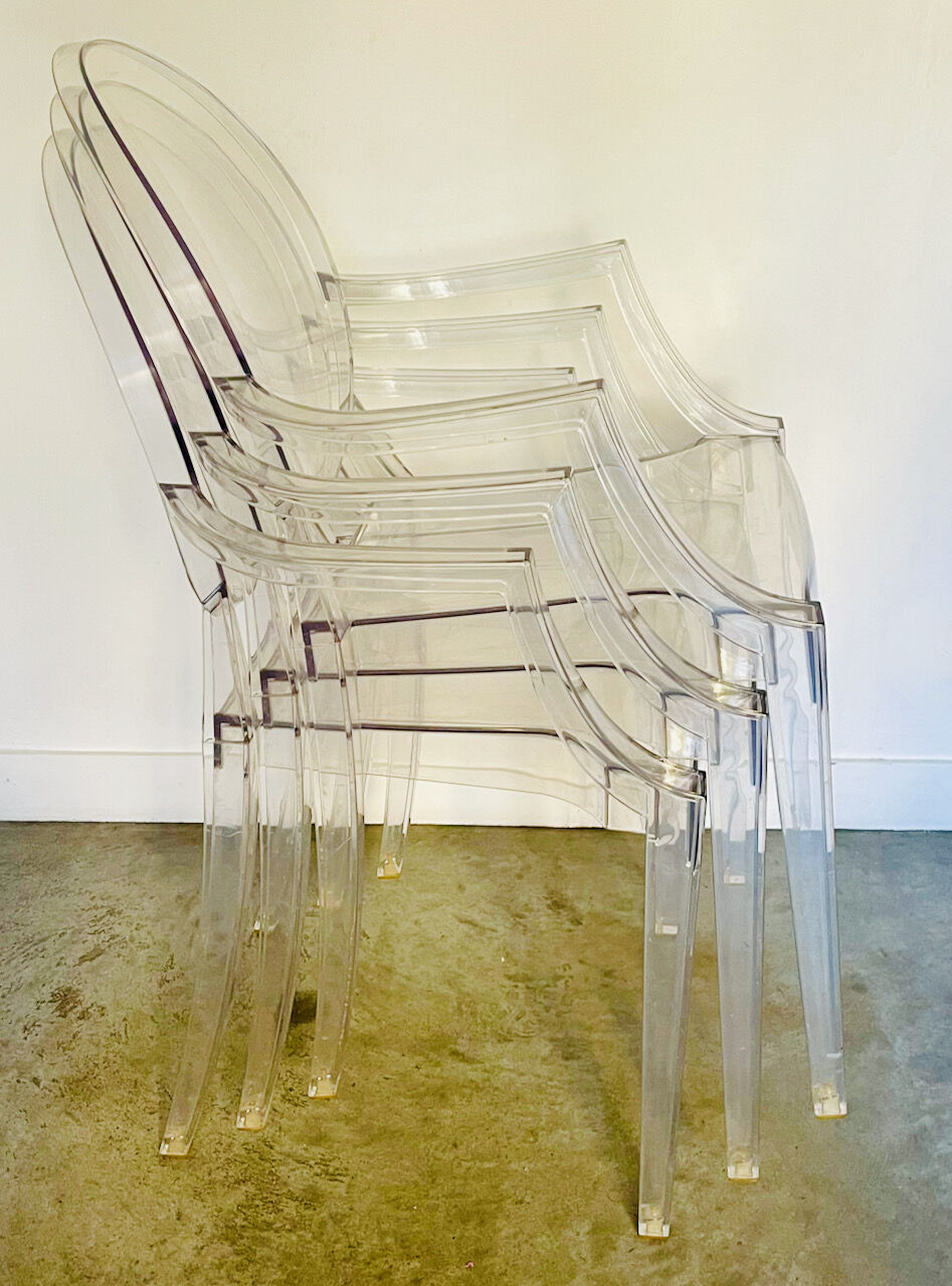 3 Louis Ghost armchairs by Philippe Starck