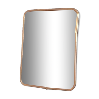 Barber mirror patinated metal surround 18x24cm