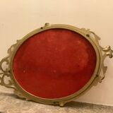 Old oval brass mirror, 31x46 cm