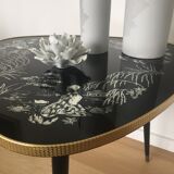 Coffee table vintage tripod feet compass