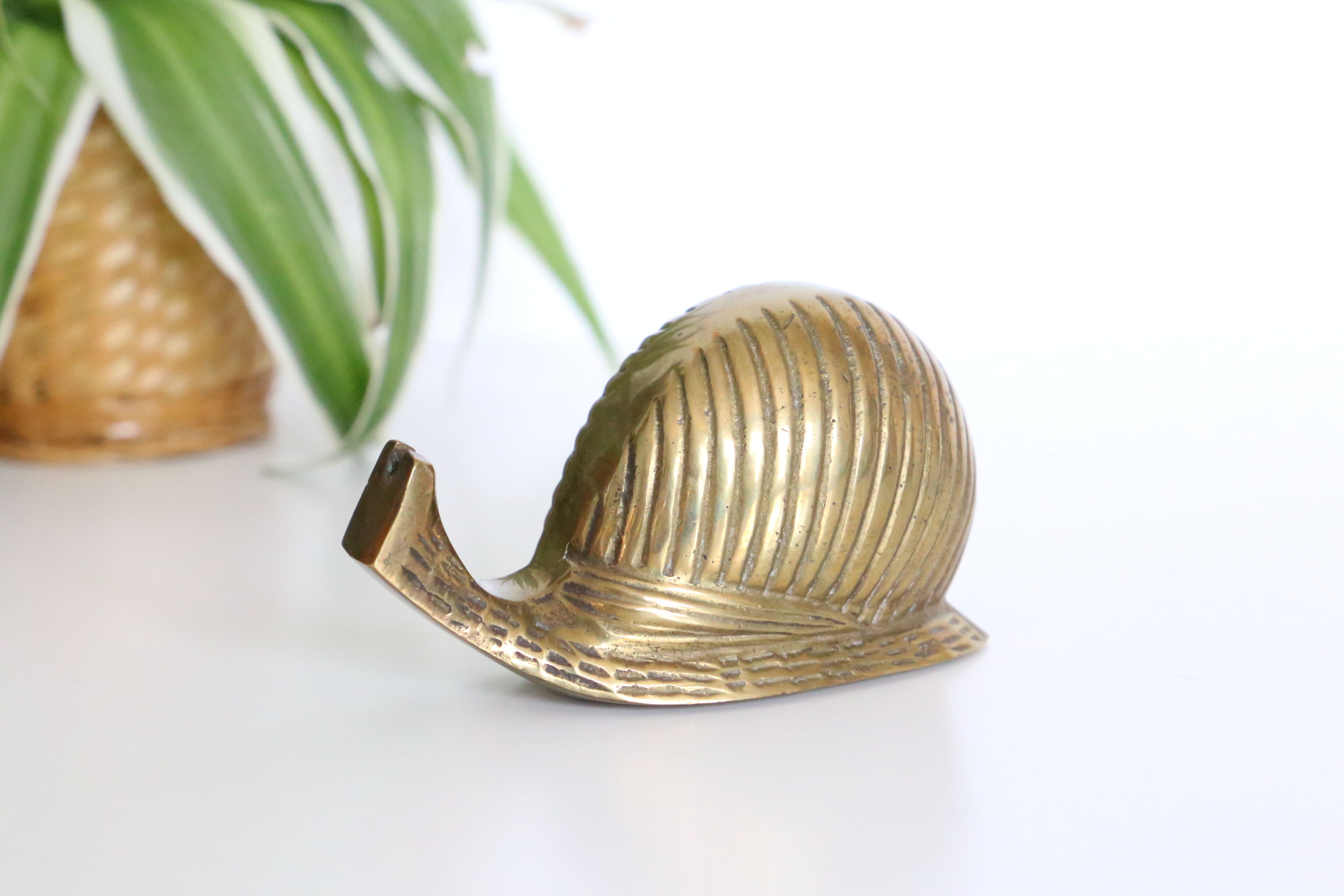 Vintage brass snail