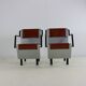 Eighties design set of two aluminium and steel Belgian design chairs