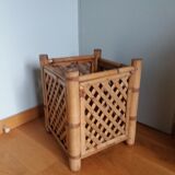 Cache pot large square bamboo