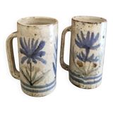 Pair of mugs Gustave Reynaud-ceramics Le Mûrier- 1950s/60s