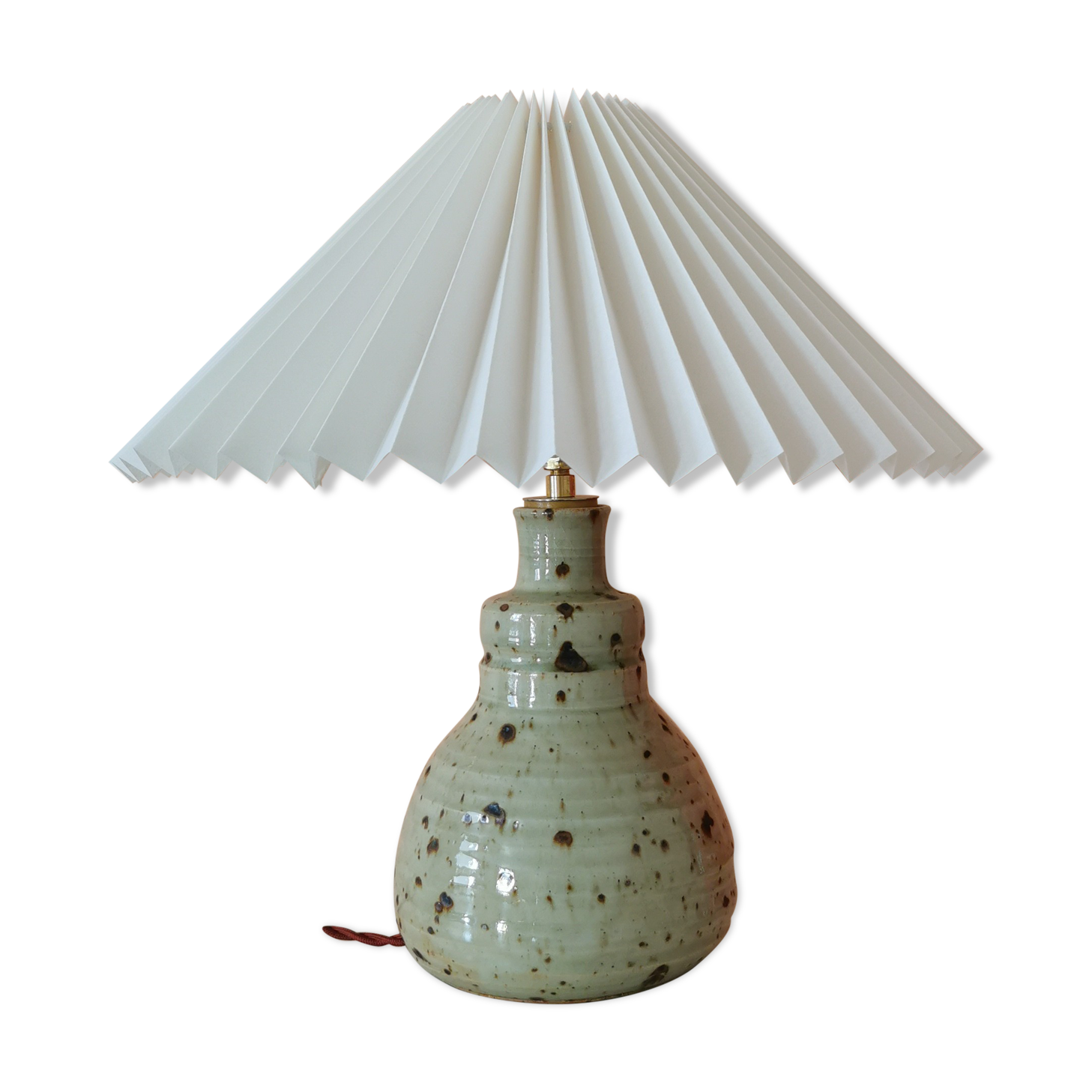 Upcycled lamp in pleated sandstone lampshade