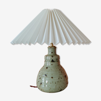 Upcycled lamp in pleated sandstone lampshade