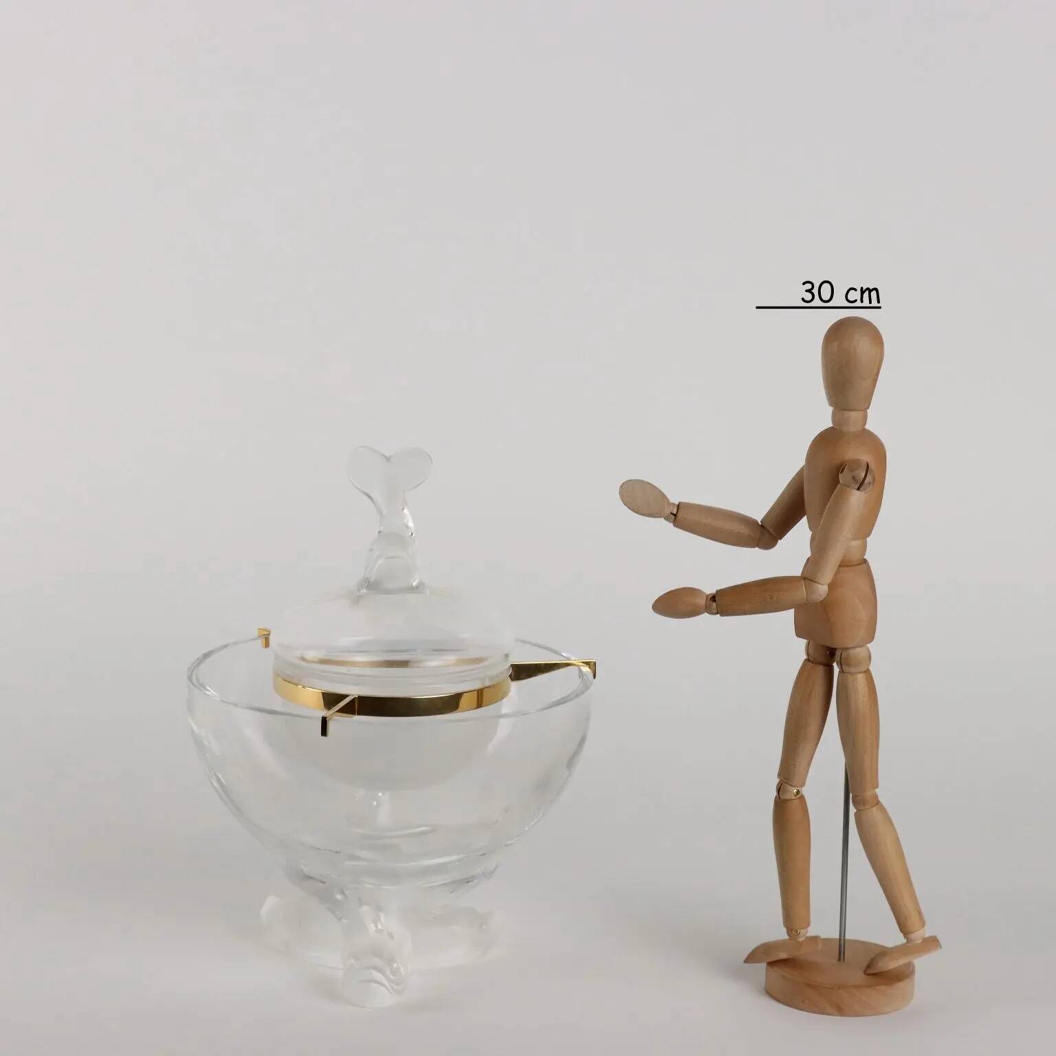 Coupe à caviar vintage Lalique en cristal, France, XXe siècle
