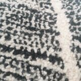 Tapis berbère béni ouarain véritable noir et blanc en laine