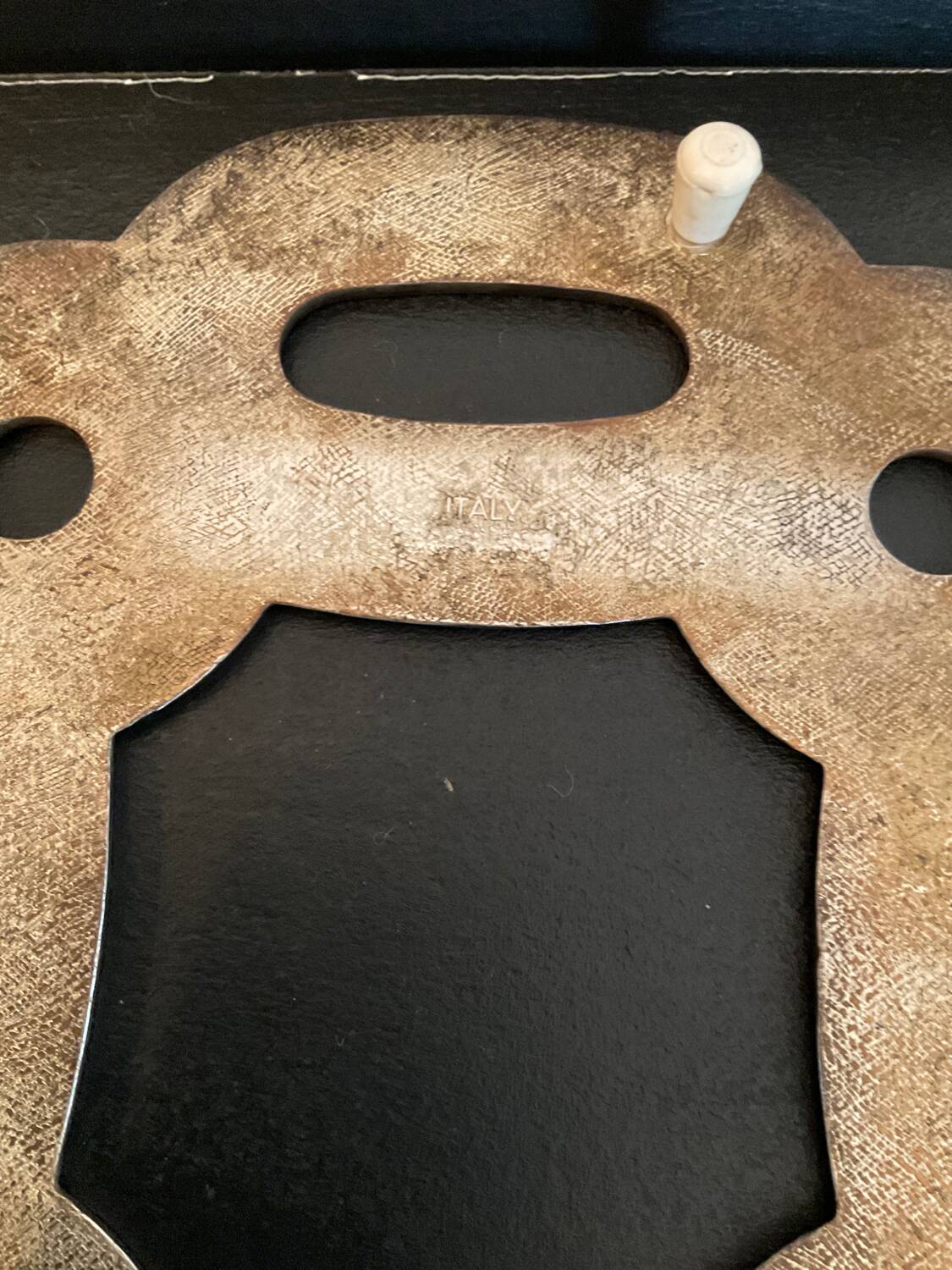 Vintage Italy trivet in silver metal