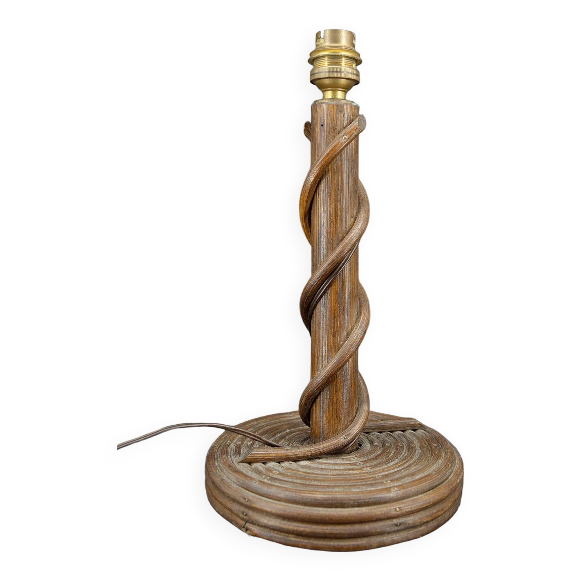 Louis Sognot rattan lamp, France circa 1950