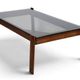 Percival Lafer coffee table in exotic wood and smoked glass – Brazil, 1970