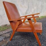 Fauteuil en Skaï années 50