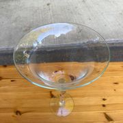 Large vase on a giant pedestal in transparent glass — Chalice style / Medic