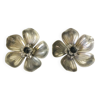 Bougeoirs cendriers fleurs