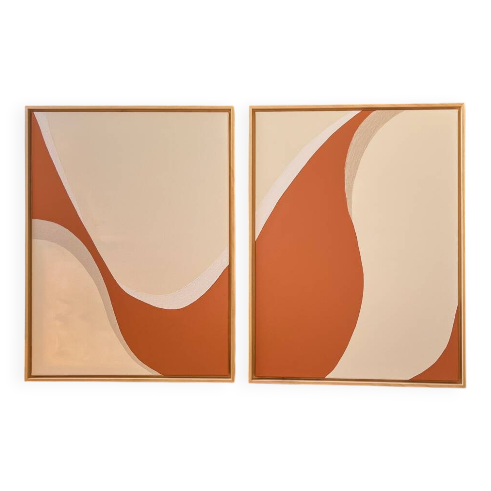 Taupe and black diptych painting