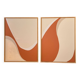 Taupe and black diptych painting