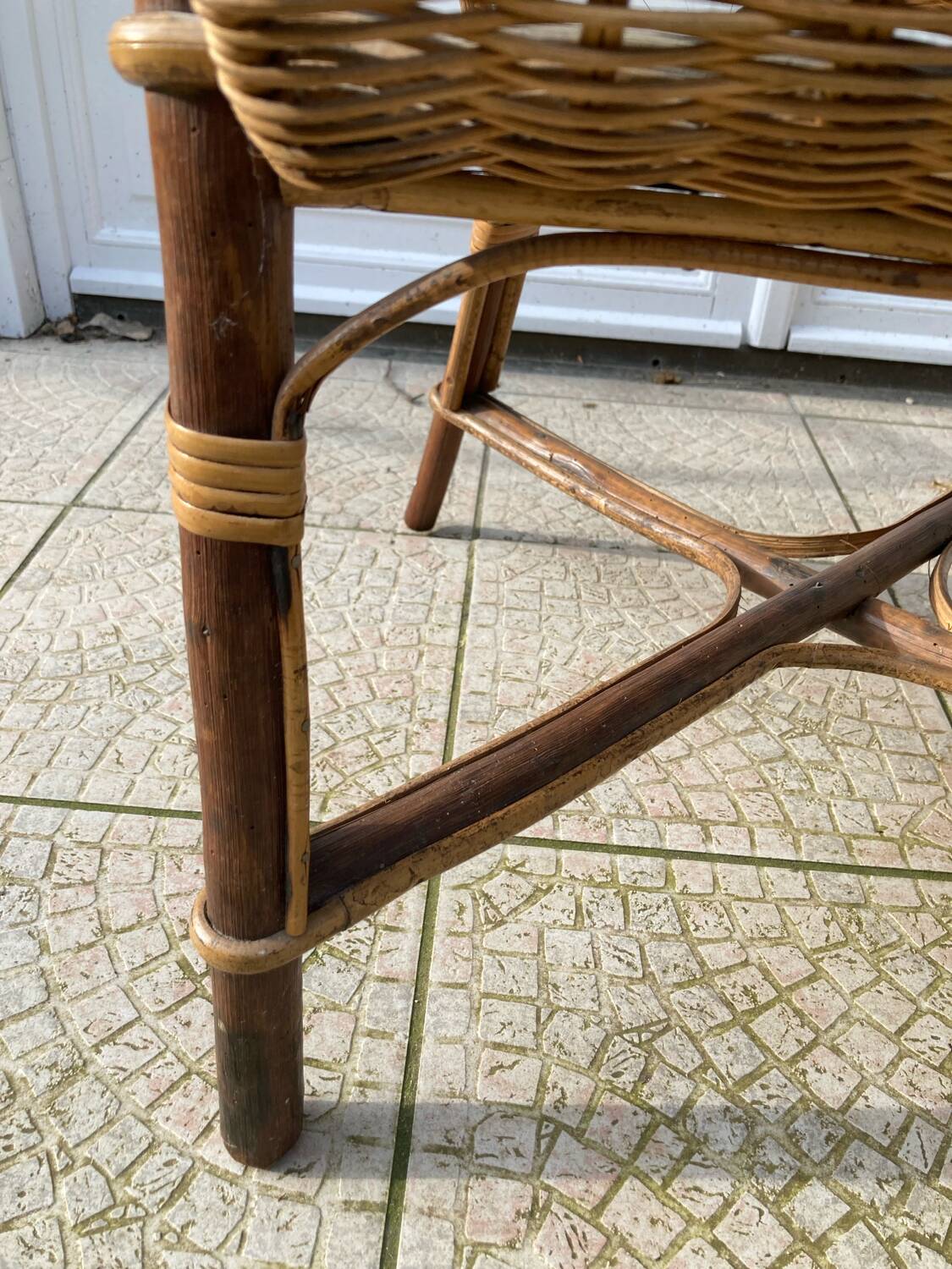 Fauteuil en osier vintage