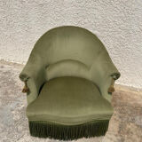 Pair of vintage green toad armchairs