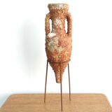Ceramic amphora on tripod base, 70s