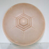 Ceiling lamp chandelier. Art Deco molded glass basin.