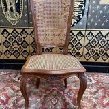 Suite de 6 chaises de style Louis XV en cannage