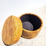 Chuff pouf leather patchwork 1970