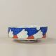 Hand painted ceramic ashtray vintage floral pattern blue decoration