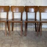6 anciennes chaises bistrot bois courbé