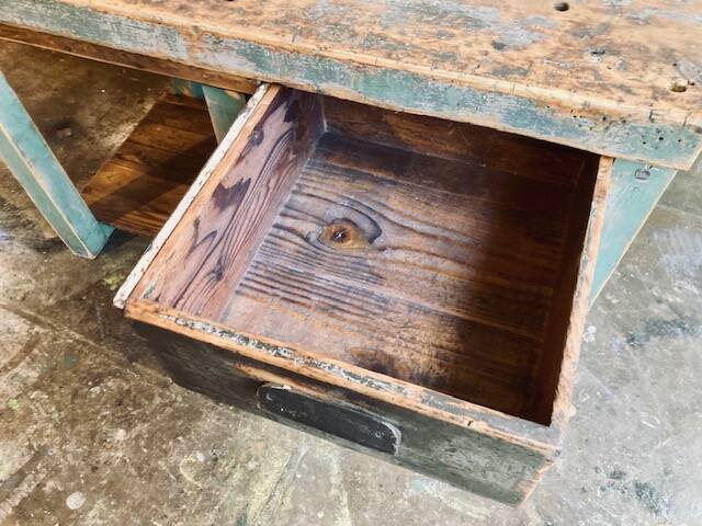 Mint green workbench