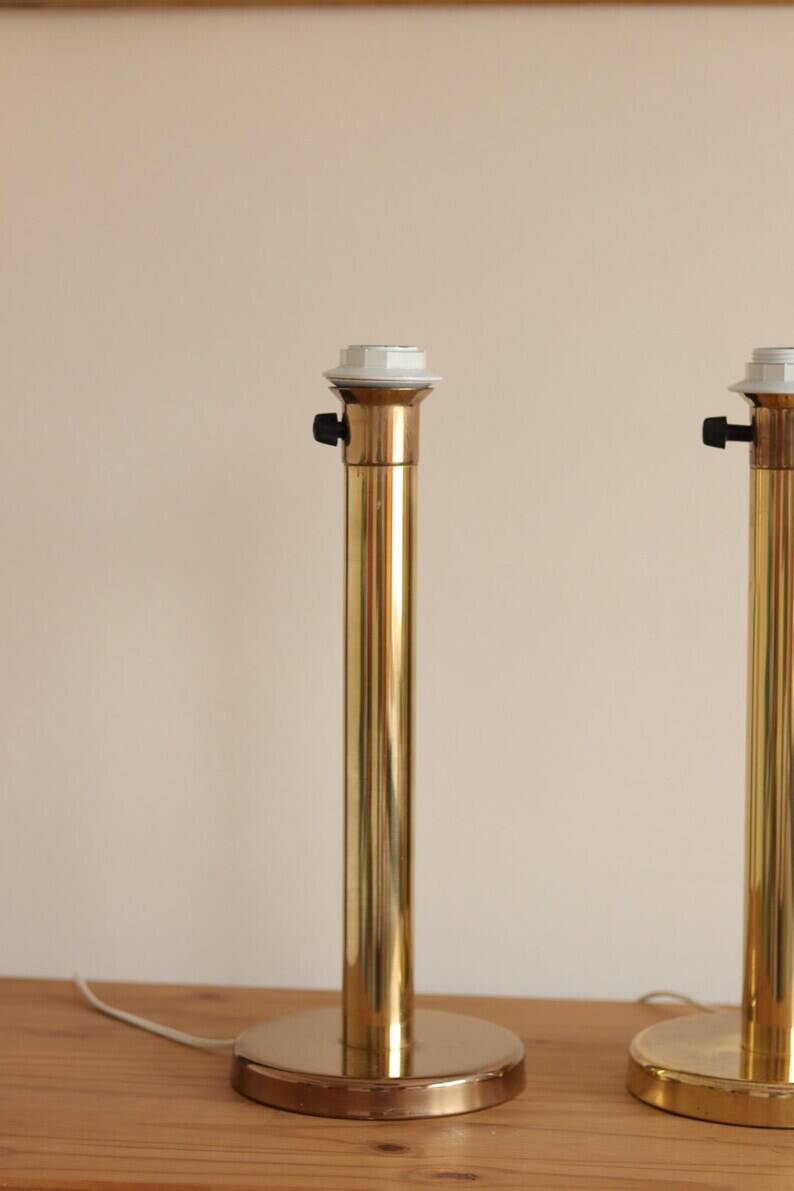 Pair of Vintage Large Brass Table Lamps
