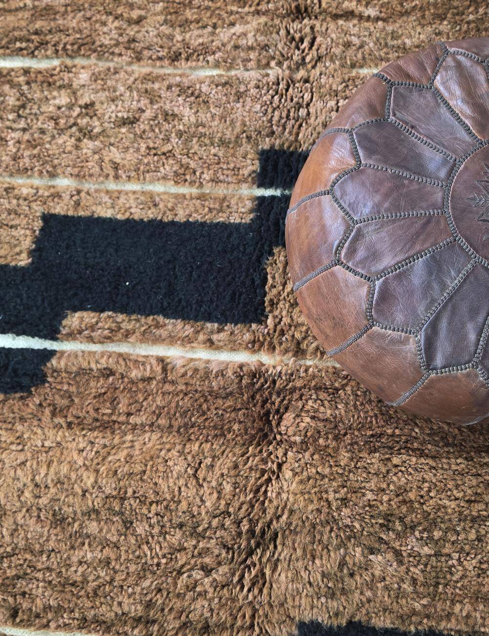 Contemporary brown and black rug - 10.1 x 6.7 ft / 307 x 205 cm