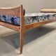 Canapé lit ou daybed velours et liège gris 1950